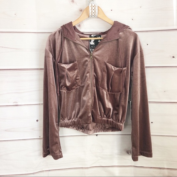 Young Fabulous & Broke Tops - Young Fabulous & Broke Velour Hoodie